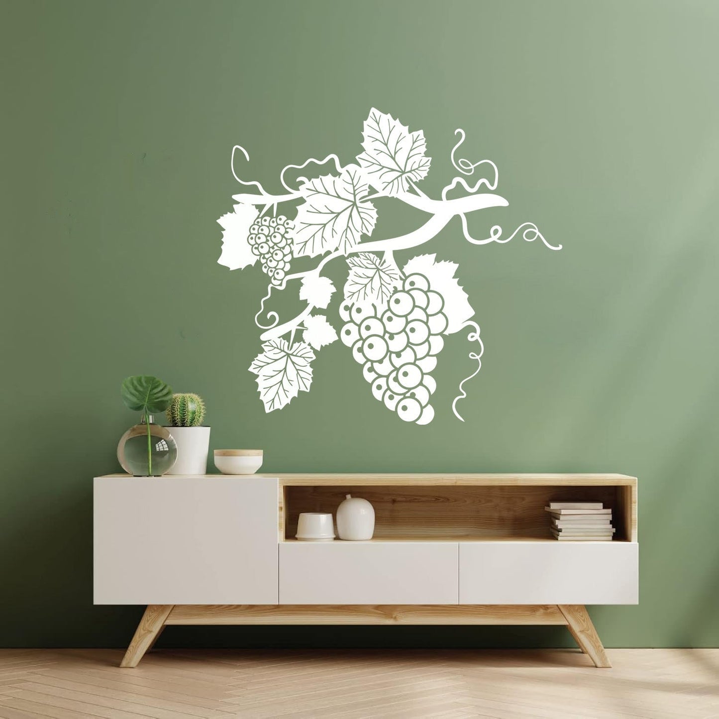 Grape Branch Vine Berries Alcohol Winery Engraving Decals Window Decals