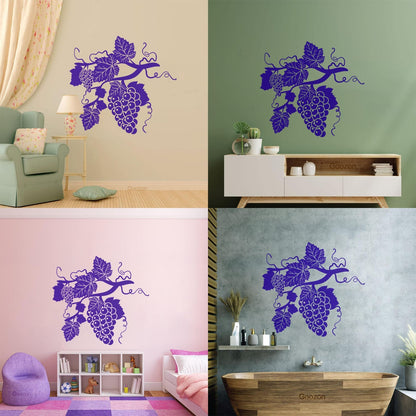 Grape Branch Vine Berries Alcohol Winery Engraving Decals Window Decals