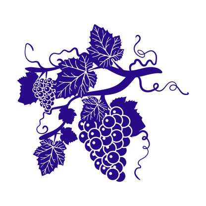 Grape Branch Vine Berries Alcohol Winery Engraving Decals Window Decals