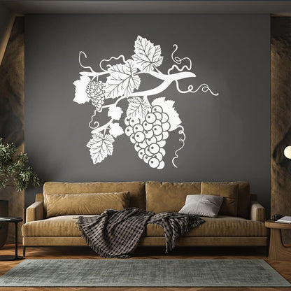 Grape Branch Vine Berries Alcohol Winery Engraving Decals Window Decals