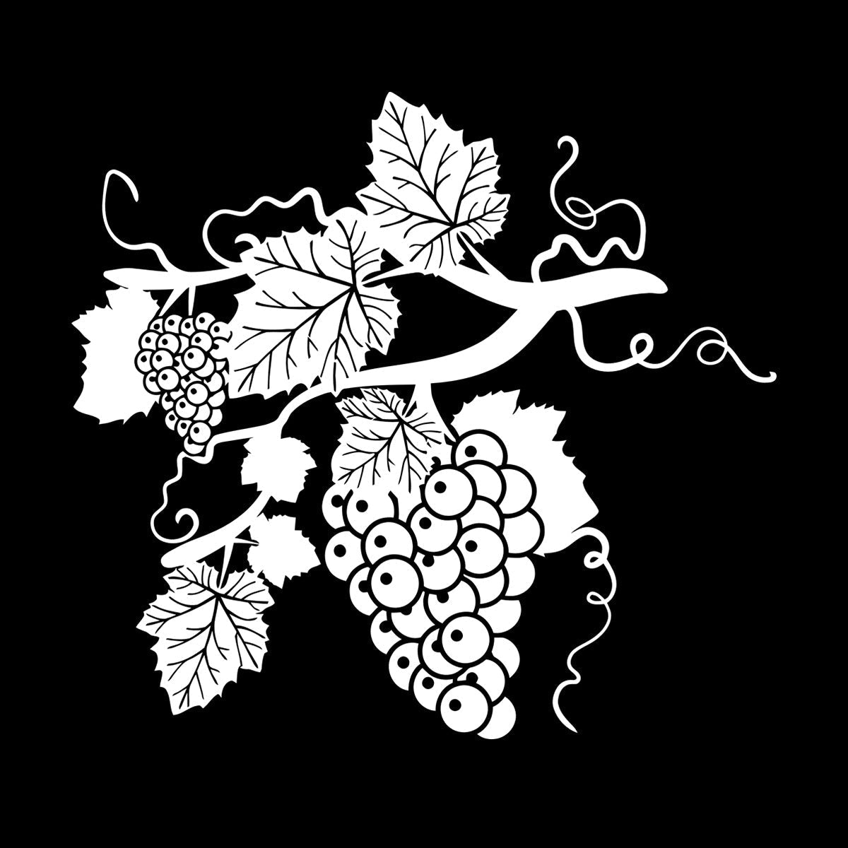 Grape Branch Vine Berries Alcohol Winery Engraving Decals Window Decals