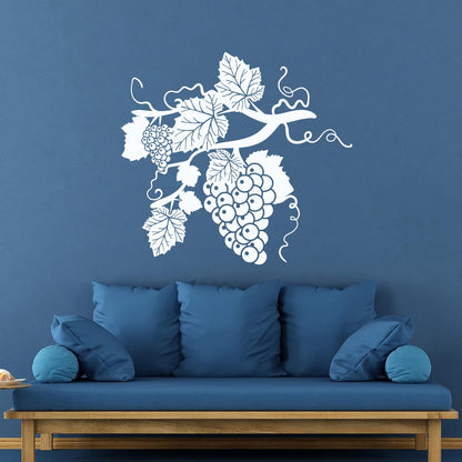Grape Branch Vine Berries Alcohol Winery Engraving Decals Window Decals
