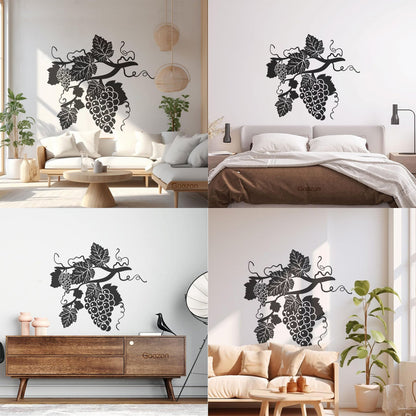 Grape Branch Vine Berries Alcohol Winery Engraving Decals Window Decals