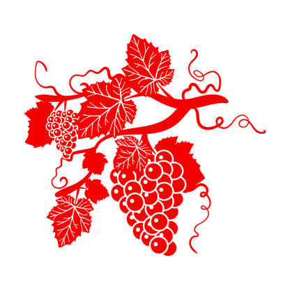 Grape Branch Vine Berries Alcohol Winery Engraving Decals Window Decals