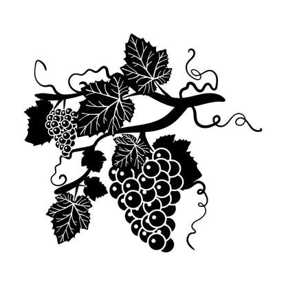 Grape Branch Vine Berries Alcohol Winery Engraving Decals Window Decals