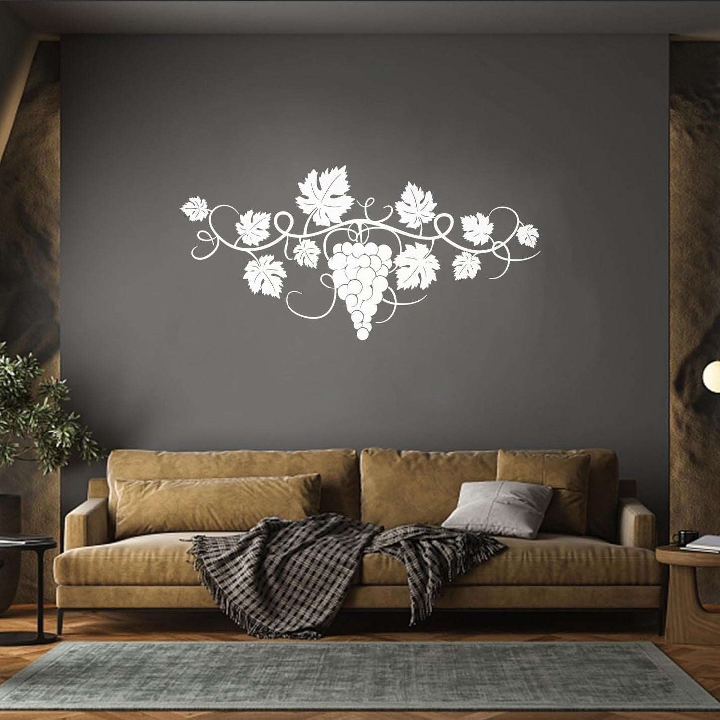 Wall Vinyl Sticker Decor Grape Branch Vine Berries Winery Wine Shop Tattoo Culture