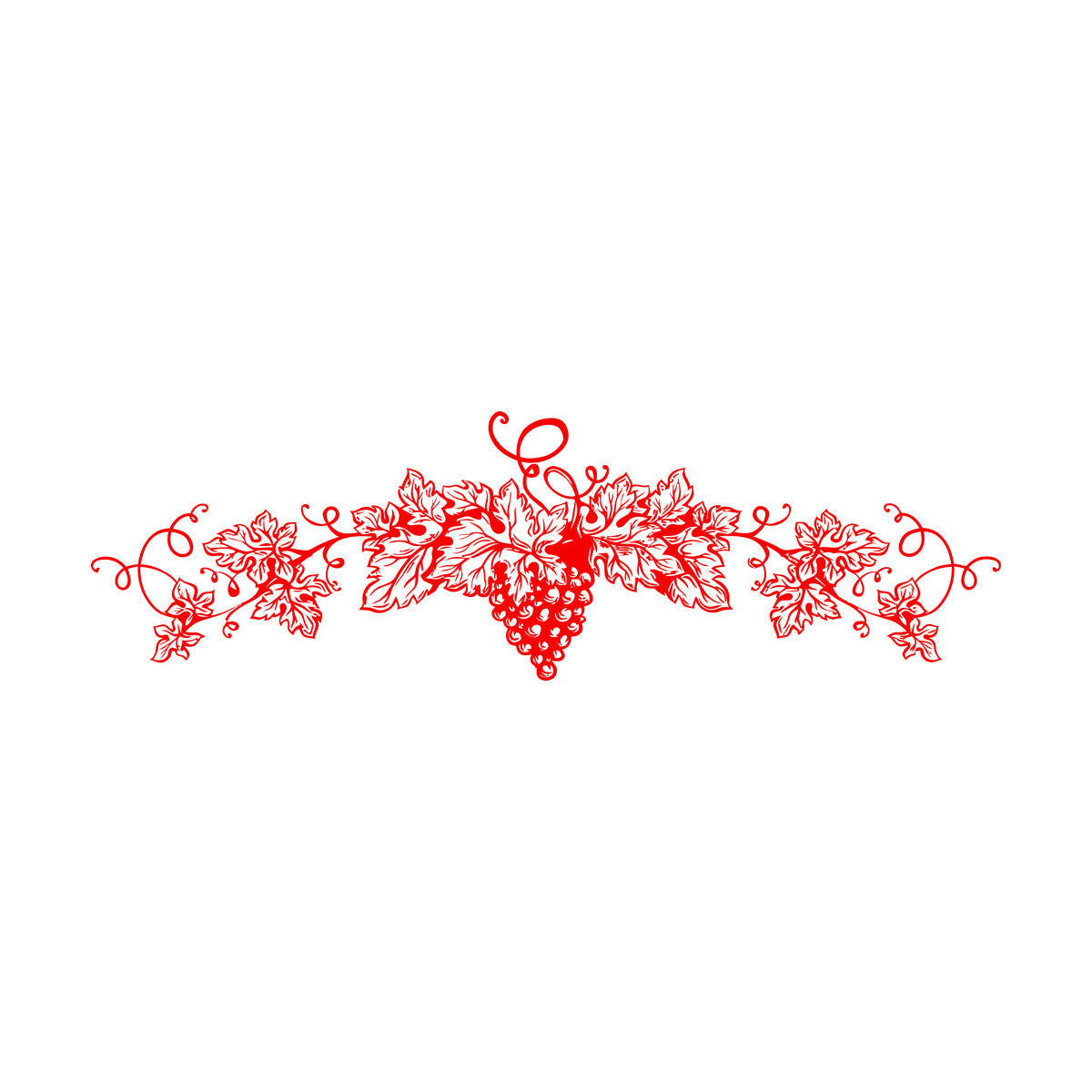 Fine Carving Stickers Grape Branch Vine Berries Wine Shop Removable Without Leaving Glue