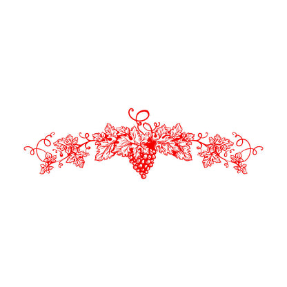Fine Carving Stickers Grape Branch Vine Berries Wine Shop Removable Without Leaving Glue
