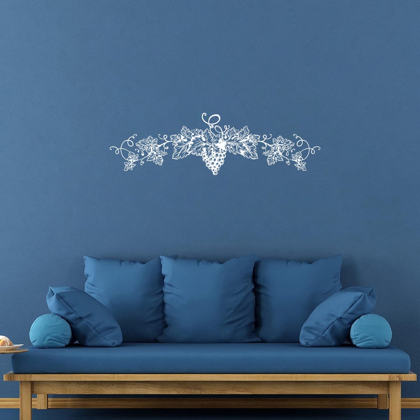 Fine Carving Stickers Grape Branch Vine Berries Wine Shop Removable Without Leaving Glue