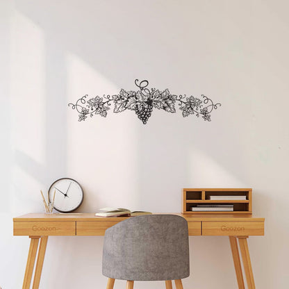 Fine Carving Stickers Grape Branch Vine Berries Wine Shop Removable Without Leaving Glue