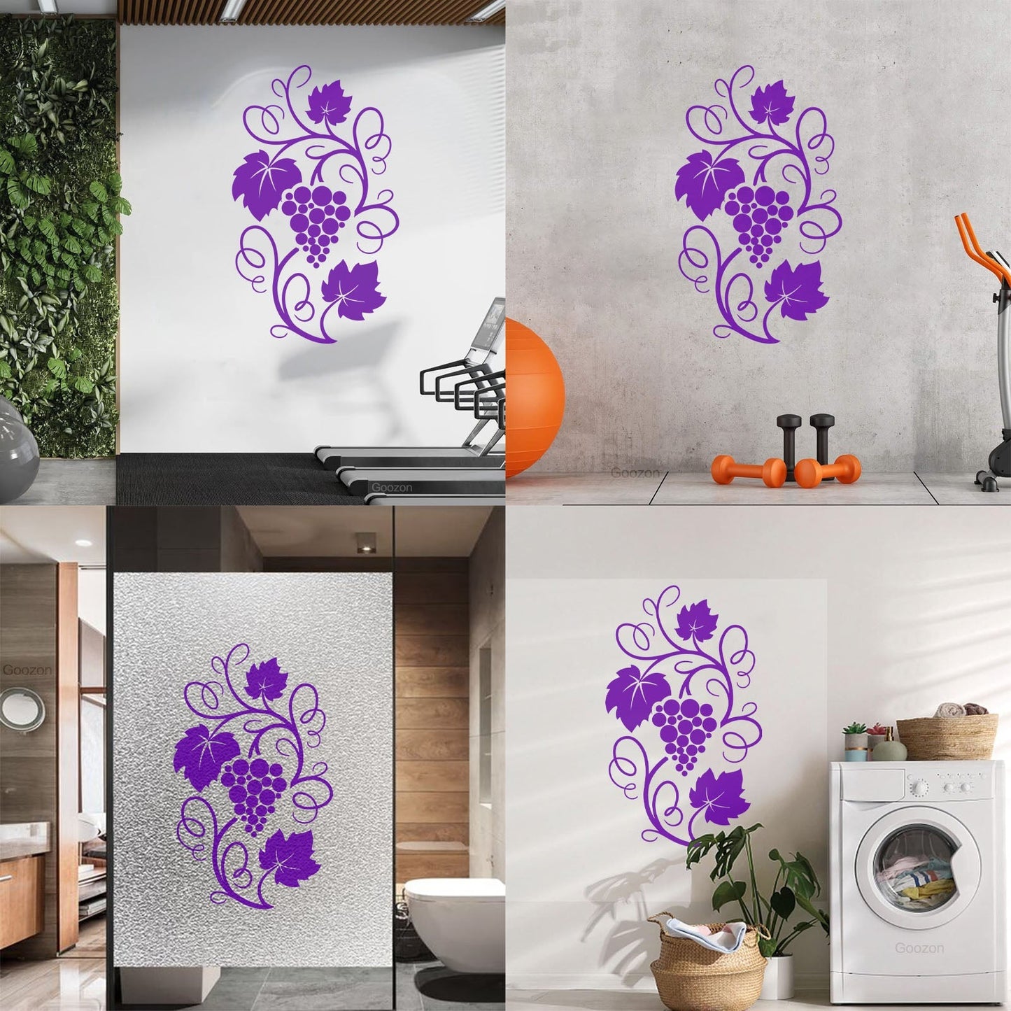Wall Stickers Grape Branch Vine Berries Wine Shop Kitchen Self Adhesive