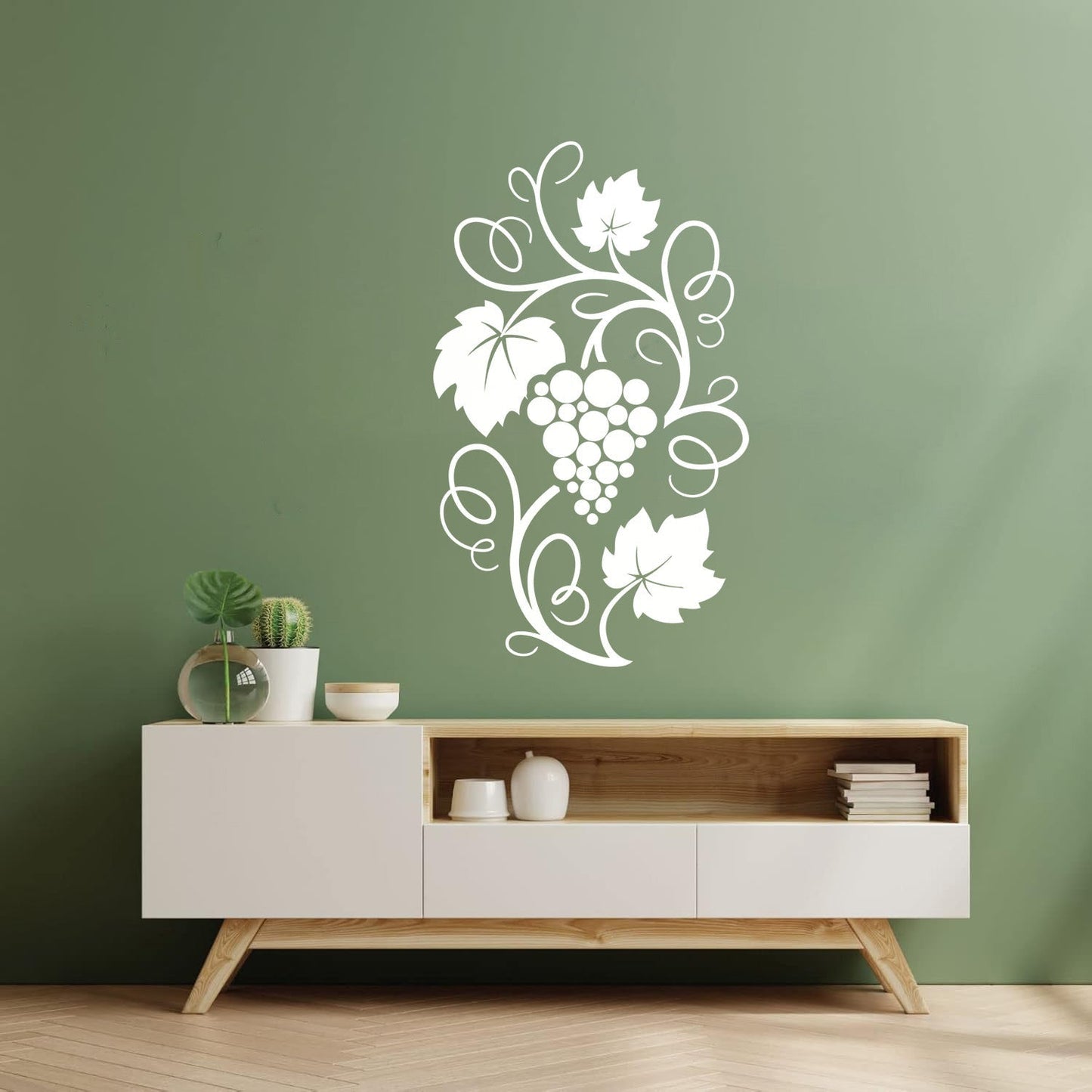 Wall Stickers Grape Branch Vine Berries Wine Shop Kitchen Self Adhesive