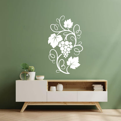 Wall Stickers Grape Branch Vine Berries Wine Shop Kitchen Self Adhesive