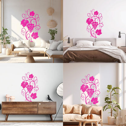 Wall Stickers Grape Branch Vine Berries Wine Shop Kitchen Self Adhesive