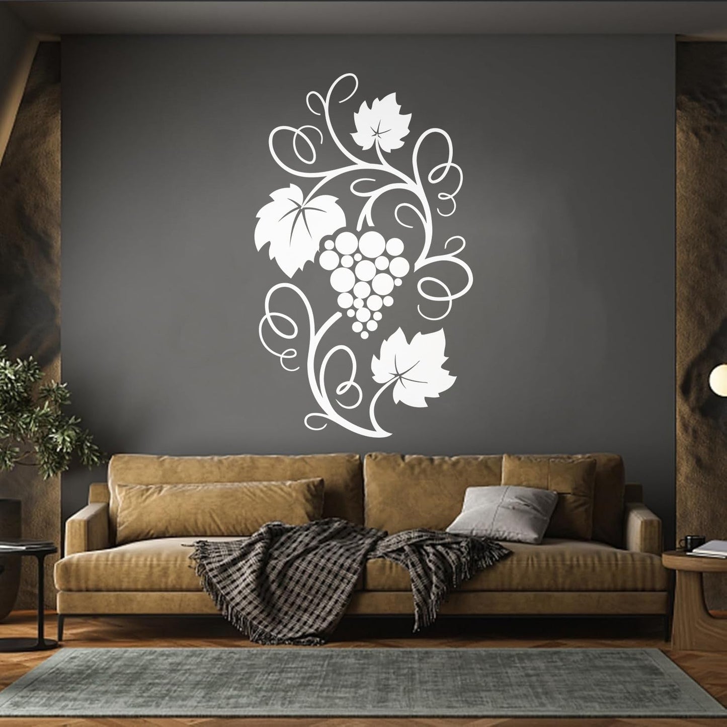 Wall Stickers Grape Branch Vine Berries Wine Shop Kitchen Self Adhesive