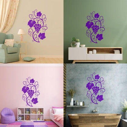Wall Stickers Grape Branch Vine Berries Wine Shop Kitchen Self Adhesive