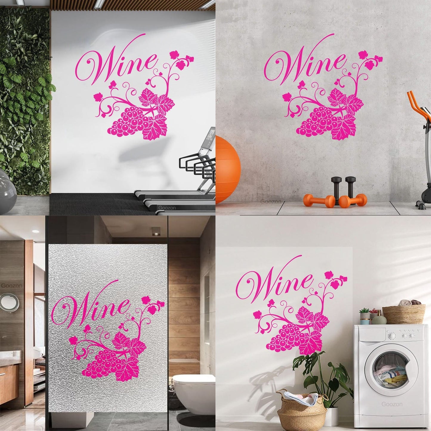 Fine Carving Decals Grape Branch Vine Berries Wine Shopstore Do Not Damage The Wall Surface