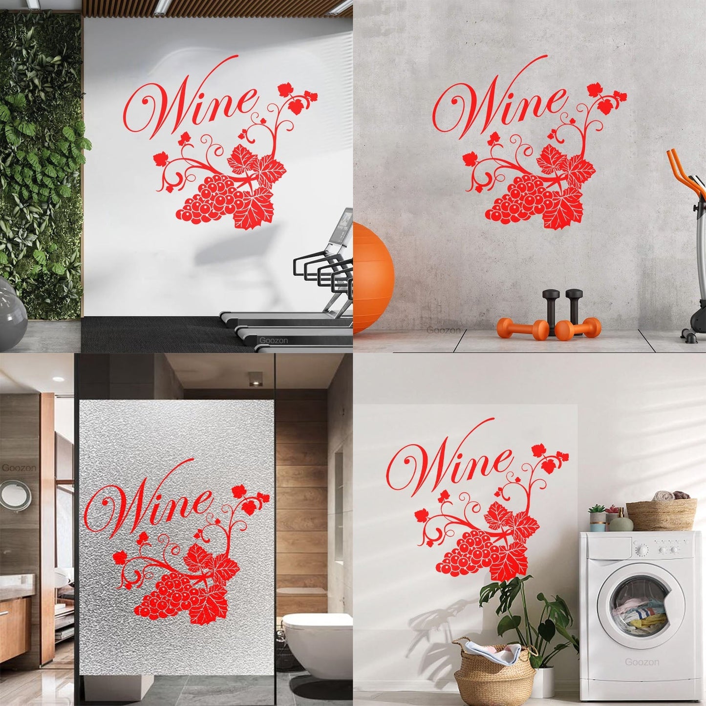 Fine Carving Decals Grape Branch Vine Berries Wine Shopstore Do Not Damage The Wall Surface
