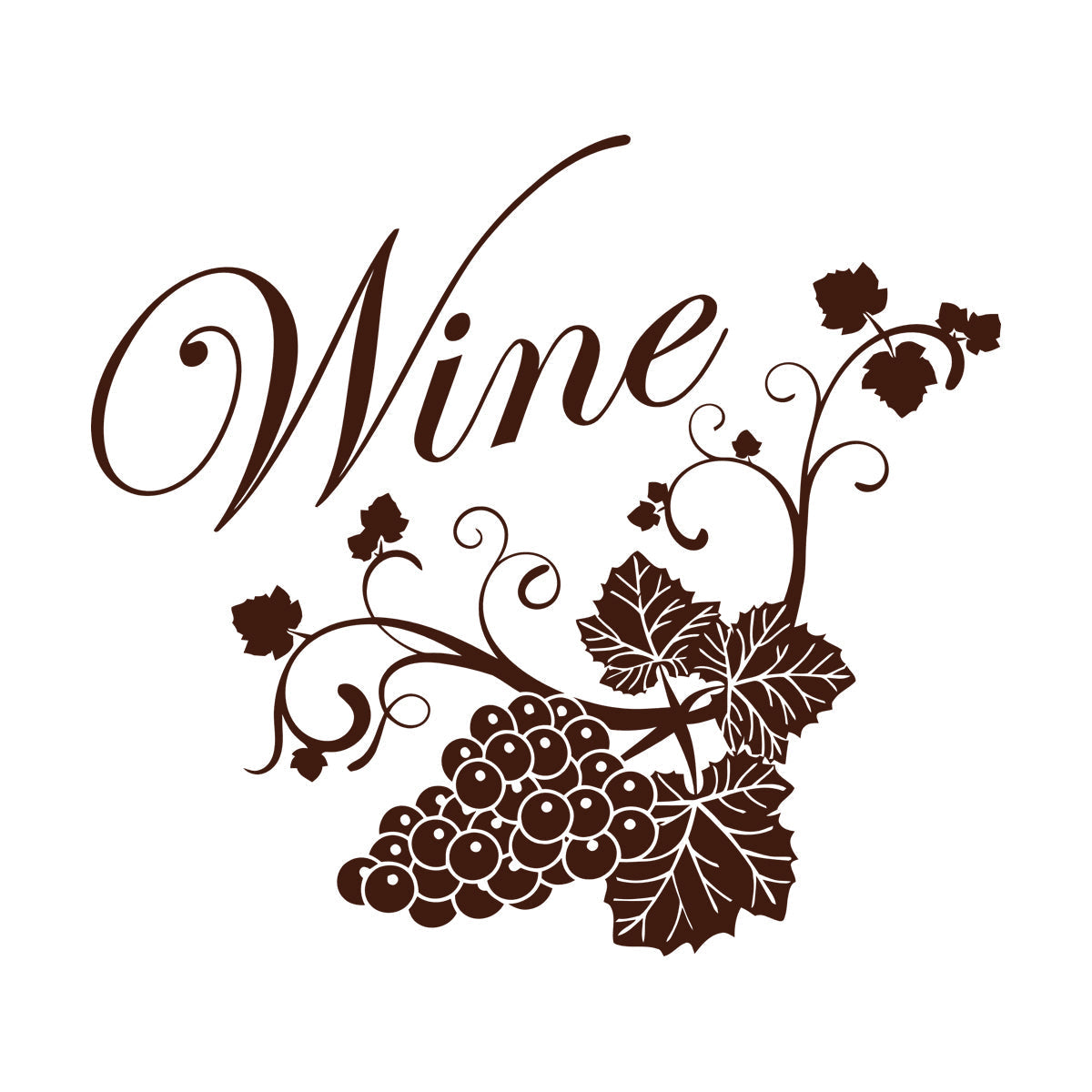 Fine Carving Decals Grape Branch Vine Berries Wine Shopstore Do Not Damage The Wall Surface