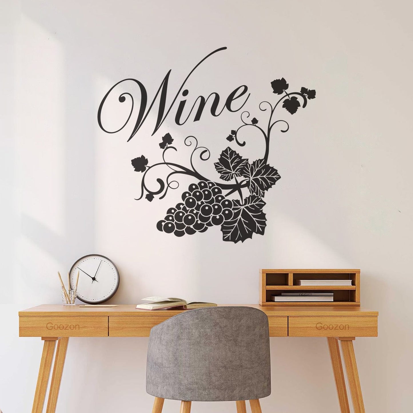 Fine Carving Decals Grape Branch Vine Berries Wine Shopstore Do Not Damage The Wall Surface