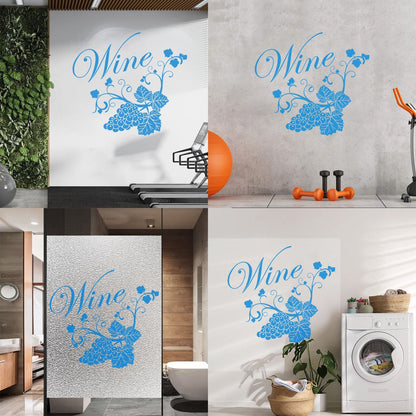 Fine Carving Decals Grape Branch Vine Berries Wine Shopstore Do Not Damage The Wall Surface