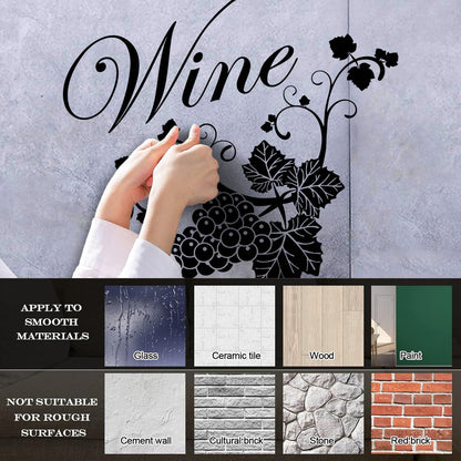 Fine Carving Decals Grape Branch Vine Berries Wine Shopstore Do Not Damage The Wall Surface