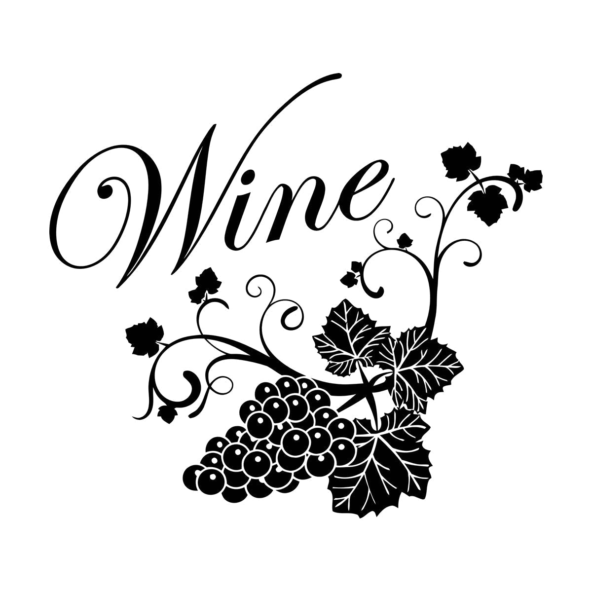 Fine Carving Decals Grape Branch Vine Berries Wine Shopstore Do Not Damage The Wall Surface