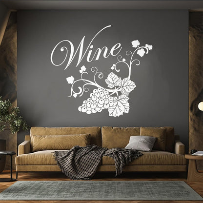 Fine Carving Decals Grape Branch Vine Berries Wine Shopstore Do Not Damage The Wall Surface