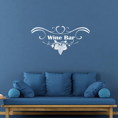 Grape Branch Vine Wine Shop Restaurant Vinyl Art Sticker Multi Color Selection
