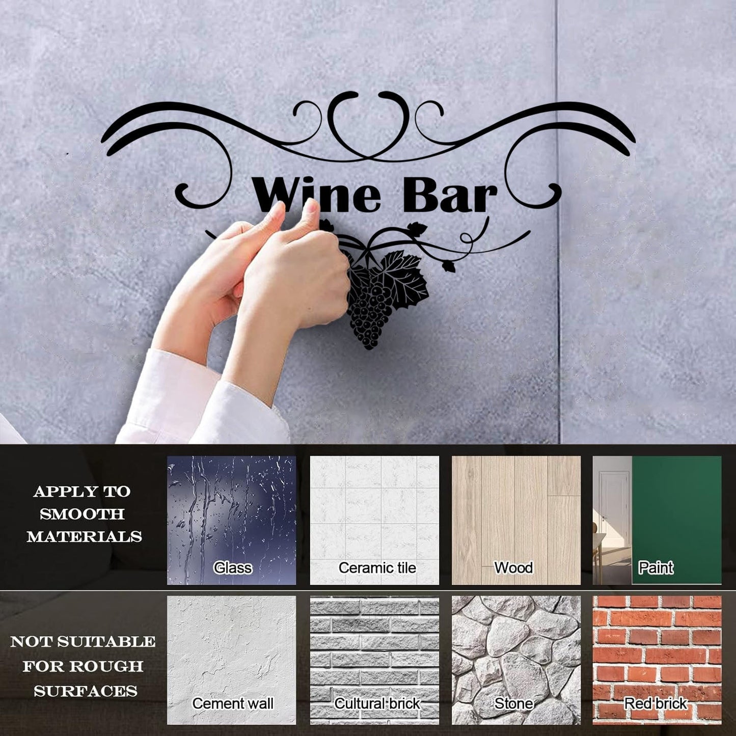 Grape Branch Vine Wine Shop Restaurant Vinyl Art Sticker Multi Color Selection