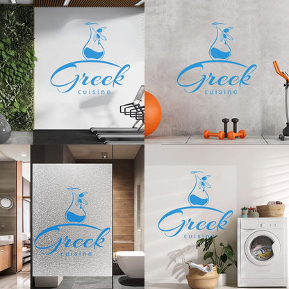 Engraving Stickers Greek Cuisine Food Olive Branch Oil Restaurant Kitchen Equipped With Transfer Film Kit