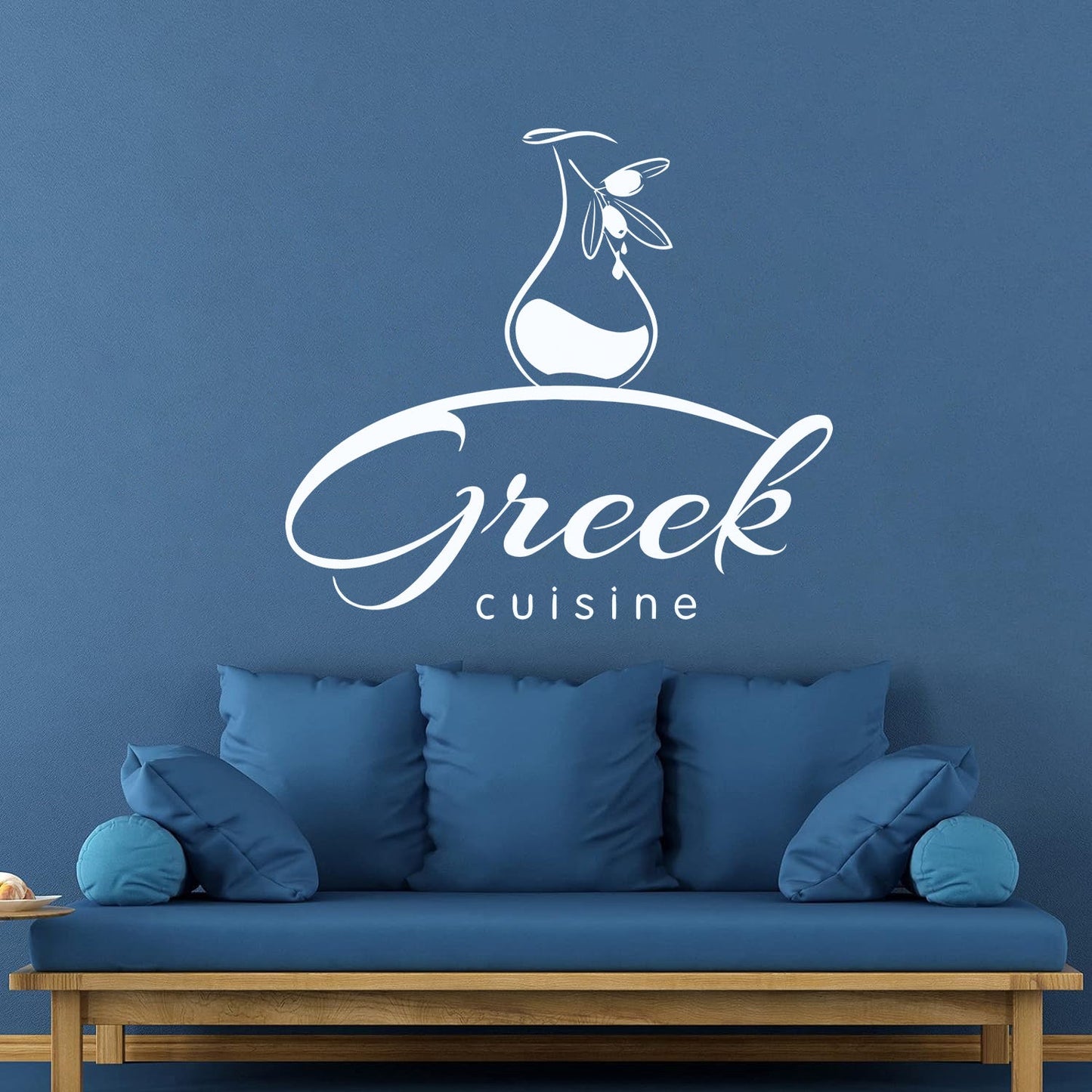 Engraving Stickers Greek Cuisine Food Olive Branch Oil Restaurant Kitchen Equipped With Transfer Film Kit