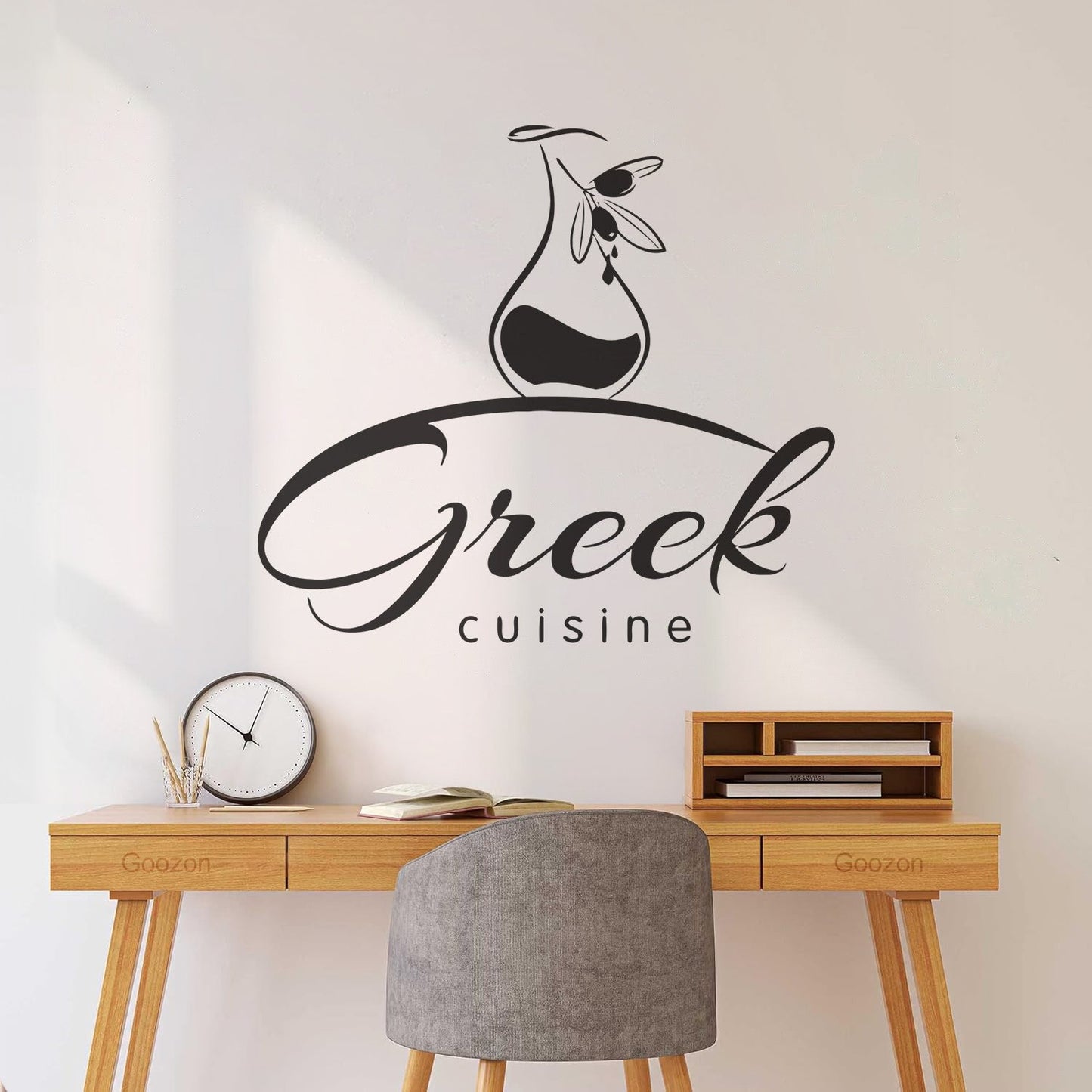 Engraving Stickers Greek Cuisine Food Olive Branch Oil Restaurant Kitchen Equipped With Transfer Film Kit