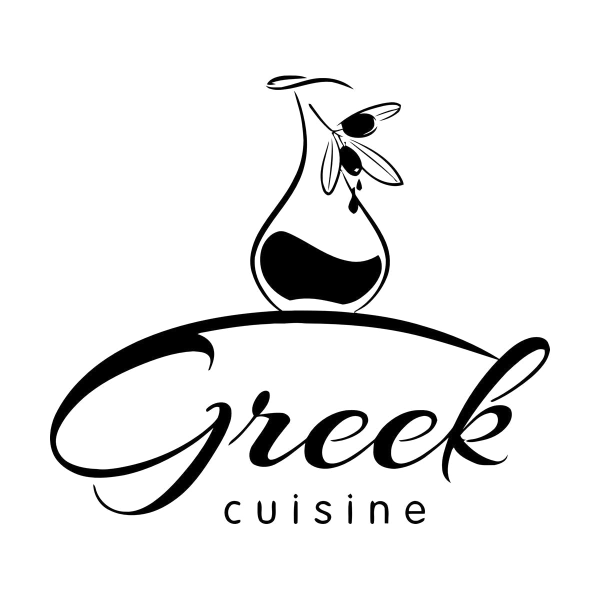 Engraving Stickers Greek Cuisine Food Olive Branch Oil Restaurant Kitchen Equipped With Transfer Film Kit