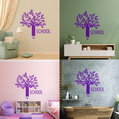 Engraving Decals Letters Alphabet Branch Tree School Study Art Decoration
