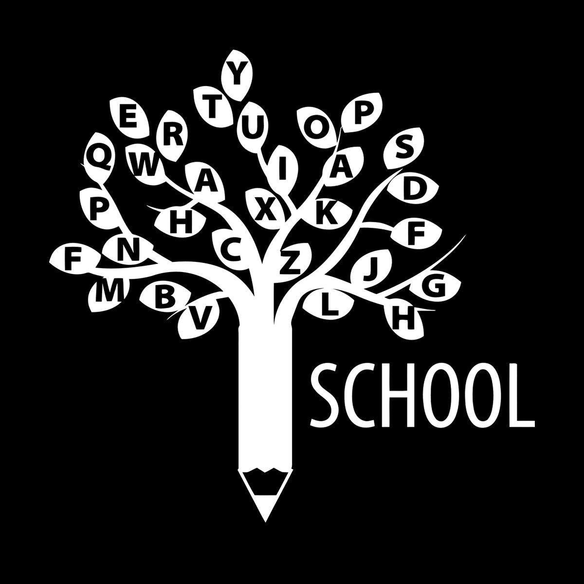 Engraving Decals Letters Alphabet Branch Tree School Study Art Decoration