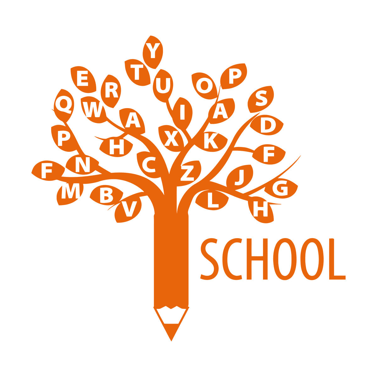 Engraving Decals Letters Alphabet Branch Tree School Study Art Decoration