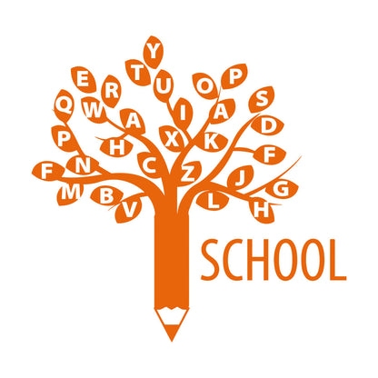 Engraving Decals Letters Alphabet Branch Tree School Study Art Decoration