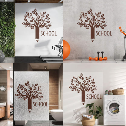 Engraving Decals Letters Alphabet Branch Tree School Study Art Decoration