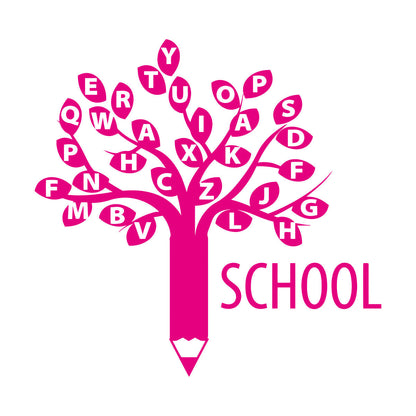 Engraving Decals Letters Alphabet Branch Tree School Study Art Decoration
