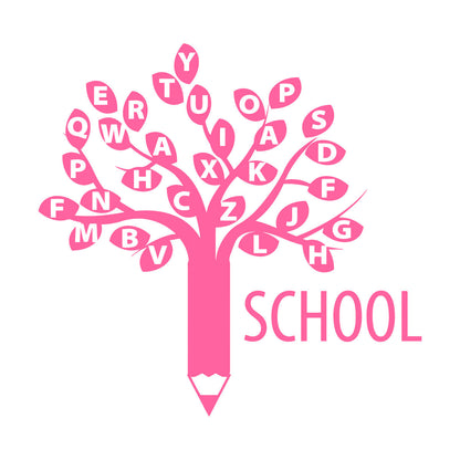 Engraving Decals Letters Alphabet Branch Tree School Study Art Decoration