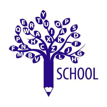 Engraving Decals Letters Alphabet Branch Tree School Study Art Decoration