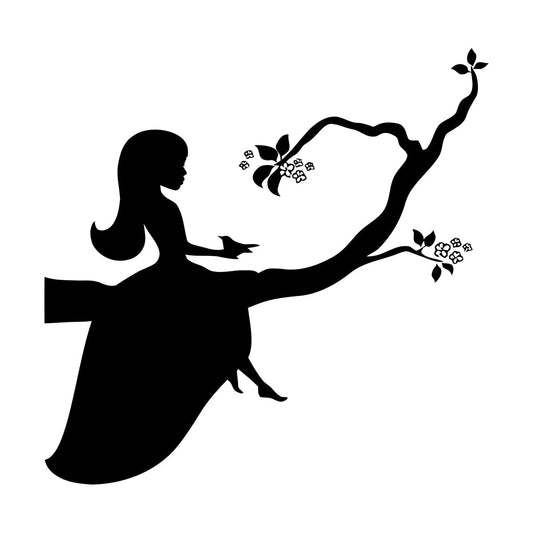 Wall Stickers Paster Paper Little Princess Girl Branch Nursery Car Body Decoration