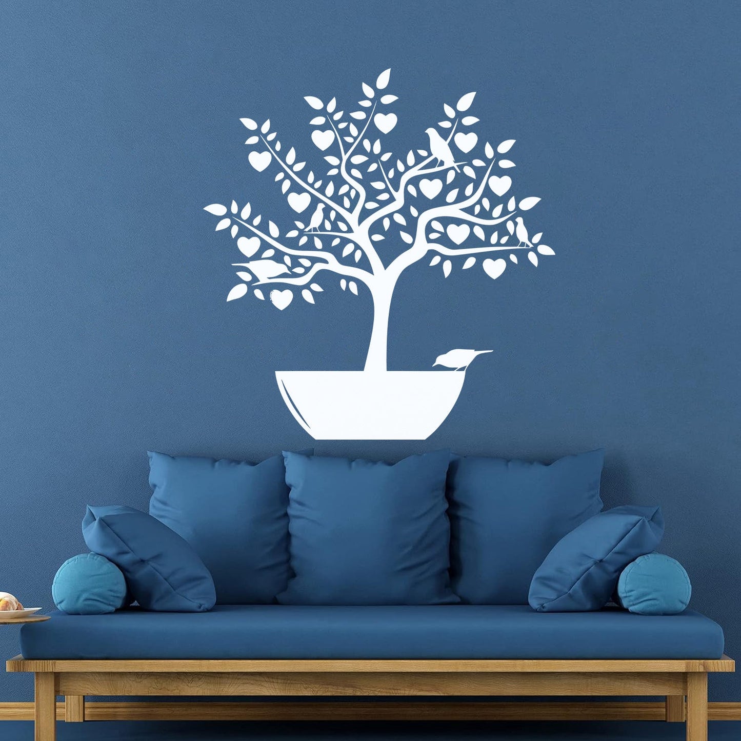 Wall Stickers Love Tree Branch Birds Romantic Heart Store Decoration