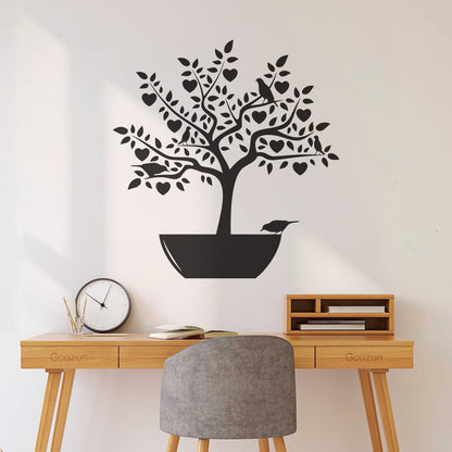 Wall Stickers Love Tree Branch Birds Romantic Heart Store Decoration