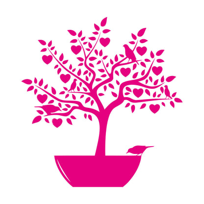 Wall Stickers Love Tree Branch Birds Romantic Heart Store Decoration