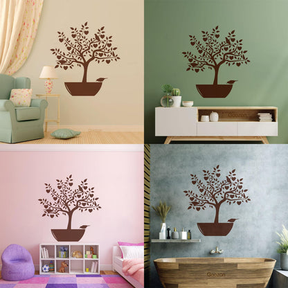 Wall Stickers Love Tree Branch Birds Romantic Heart Store Decoration