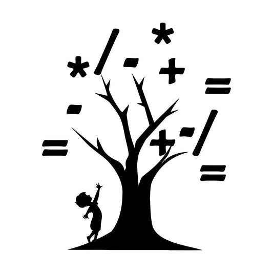 Fine Carving Decals Math School Large Tree Branches Mathematical Symbols Tattoo Culture