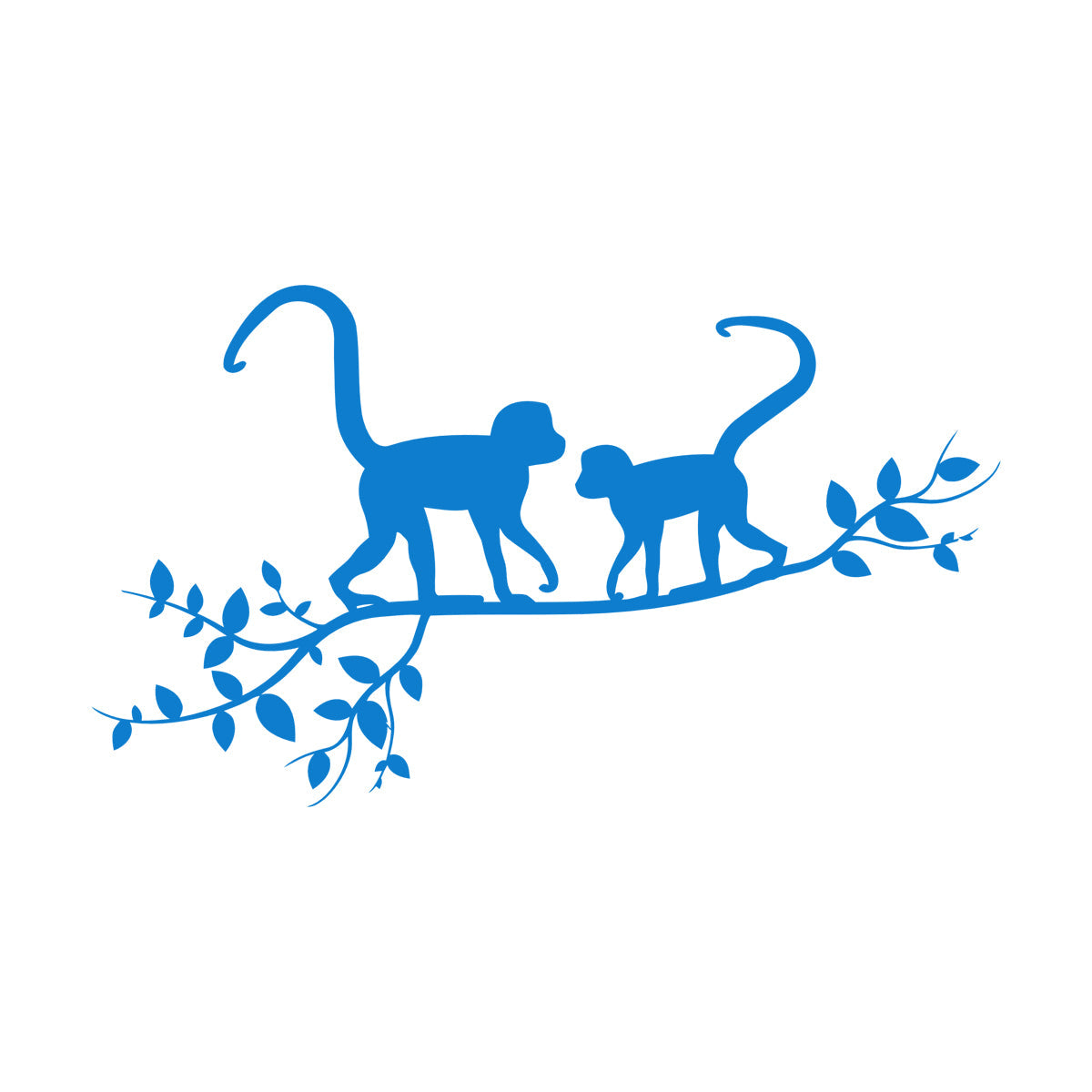 Lettering Decals Monkeys On A Branch Tree Natural Animals Jungle Tropical Style Do Not Damage The Wall Surface