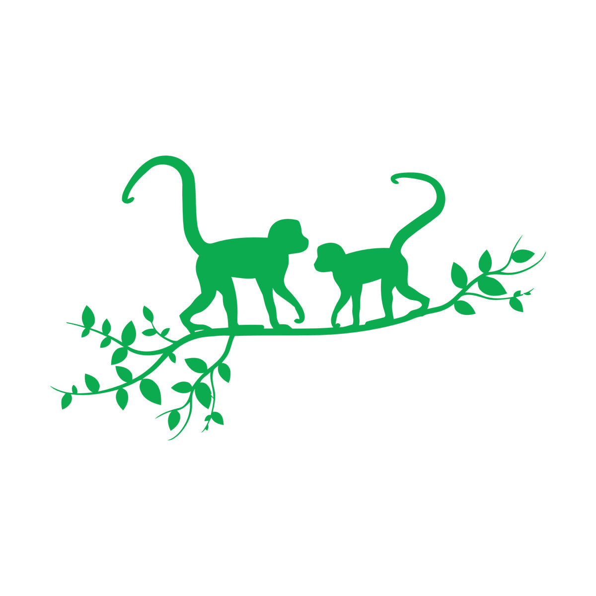 Lettering Decals Monkeys On A Branch Tree Natural Animals Jungle Tropical Style Do Not Damage The Wall Surface